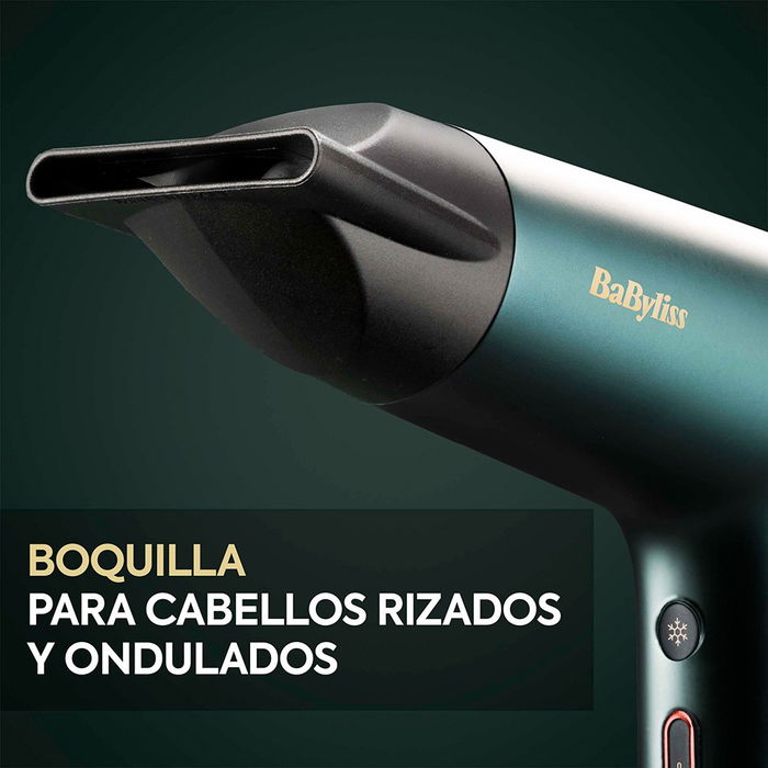 Babyliss Secador de Pelo Profesional Air Power Pro 1600W, Tecnología Iónica, 3 Velocidades, 4 Temperaturas, 70 dB, Incluye 2 Boquillas y Difusor, 200 km/h