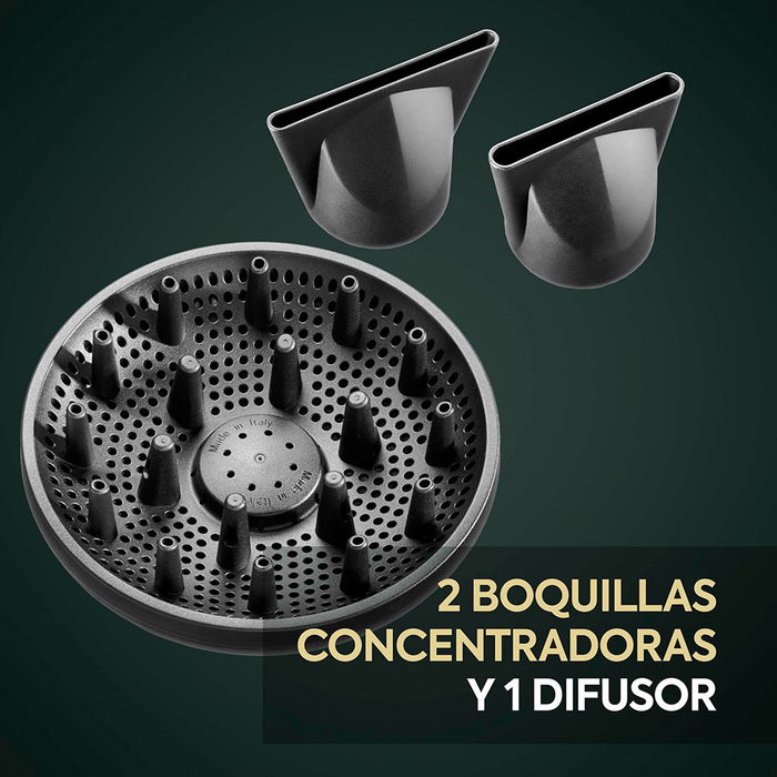 Babyliss Secador de Pelo Profesional Air Power Pro 1600W, Tecnología Iónica, 3 Velocidades, 4 Temperaturas, 70 dB, Incluye 2 Boquillas y Difusor, 200 km/h