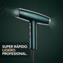Babyliss Secador de Pelo Profesional Air Power Pro 1600W, Tecnología Iónica, 3 Velocidades, 4 Temperaturas, 70 dB, Incluye 2 Boquillas y Difusor, 200 km/h