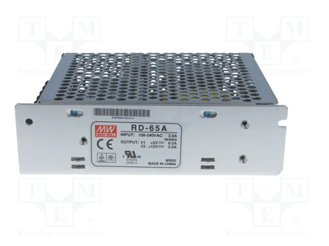 MEAN WELL RD-65A Fuente de alimentación de 66W con 2 salidas MEAN WELL RD-65A Fuente de alimentación de 66W con 2 salidas