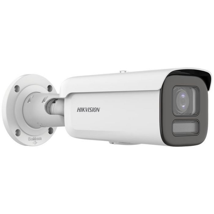 Hikvision Cámara IP Bullet 8MP 4K Smart Hybrid Light ColorVu 2.8-12mm WDR IK10 IP67 PoE Audio Alarma 60m