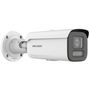 Hikvision Cámara IP Bullet 8MP 4K Smart Hybrid Light ColorVu 2.8-12mm WDR IK10 IP67 PoE Audio Alarma 60m