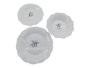 DKD Home Decor Juego de 6 Platos de Vidrio Opal Olivo Blanco y Negro