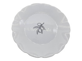 DKD Home Decor Juego de 6 Platos de Vidrio Opal Olivo Blanco y Negro
