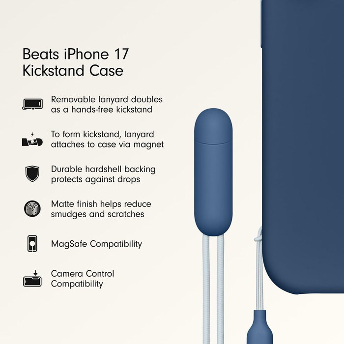 Beats MGTM4LL/A Funda con Kickstand y MagSafe para iPhone 17 en Bedrock Blue Azul Beats MGTM4LL/A Funda con Kickstand y MagSafe para iPhone 17 en Bedrock Blue Azul