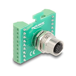 DeLOCK 60660 Adaptador de módulo de transferencia M12 de 17 pines a bloque de terminales de 18 pines