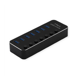 ROLINE Hub USB 3.2 Gen 1 para portátil, 7 puertos, 14.02.5057