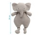 KioKids Cotton Friends - Peluche Elefante de Algodón 100% Sin Plásticos, Juguete Ecológico para Bebés +2 Meses, Color Gris