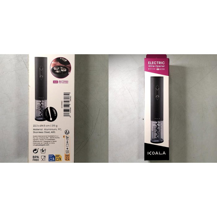 Koala Abridor con Pilas Electric Negro Koala Abridor con Pilas Electric Negro