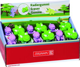 Goma De Borrar Brunnen Fun 3D Happy Dino Surtido Expositor De 24 (2 Col.)