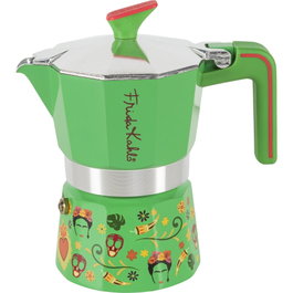 Pedrini Mokka Pot Frida Kahlo Edition Verde, 3 Tazas