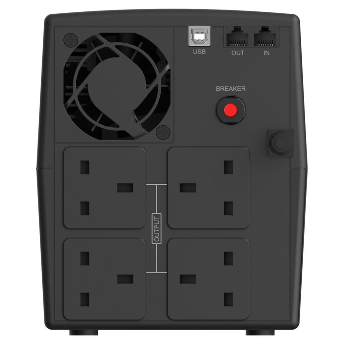 Conceptronic ZEUS03G SAI UPS Interactiva 1200VA 720W 4 Tomas UK AVR USB RJ45 con Batería Plomo-ácido LCD Negro