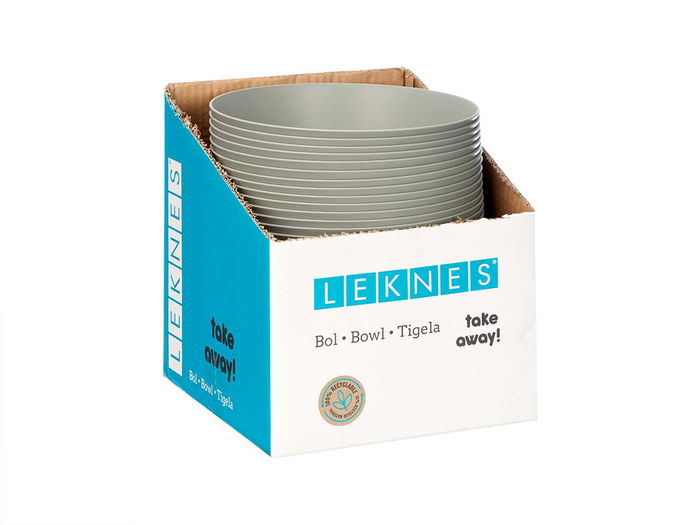 Leknes Bol Cónico Gris 3 L 24 x 10 x 24 cm Plástico (Set de 24)