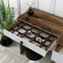 Hanah Home Mesa de Maquillaje Lizbon 551, Moderna, Blanca y de Nogal, Elegante con Patas Metálicas, Mueble de Tocador Funcional para Dormitorio