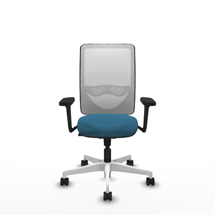 PIQUERAS Y CRESPO Silla de oficina Zulema con mecanismo Sincro, Verde petróleo y Blanco PIQUERAS Y CRESPO Silla de oficina Zulema con mecanismo Sincro, Verde petróleo y Blanco