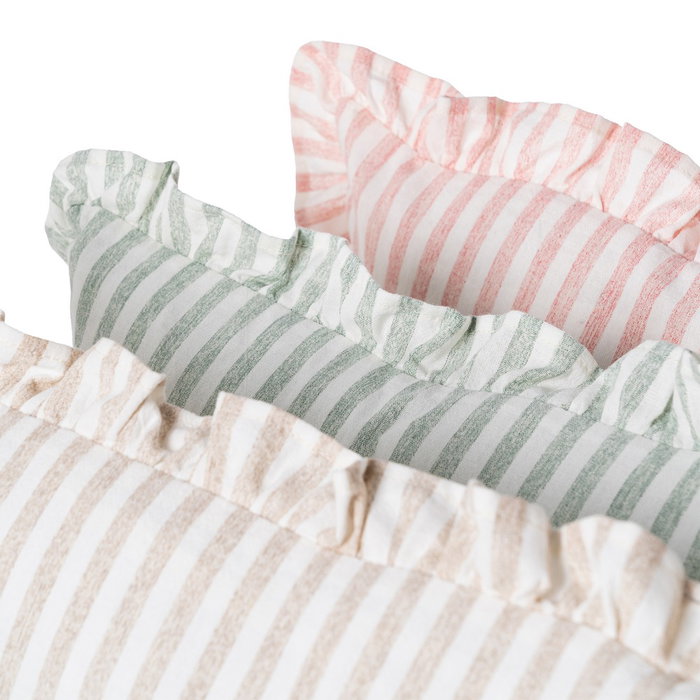 Cojín Rayas Gris Algodón 43 X 43 cm (Set de 2)