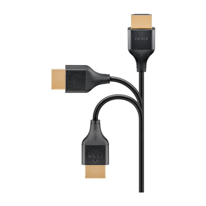 Goobay Slim High-Speed HDMI con Ethernet, 4K @ 60Hz, 2 metros, negro