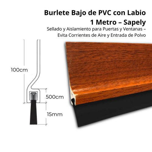 Burcasa Burlete bajo puerta PVC labio 1m sapely