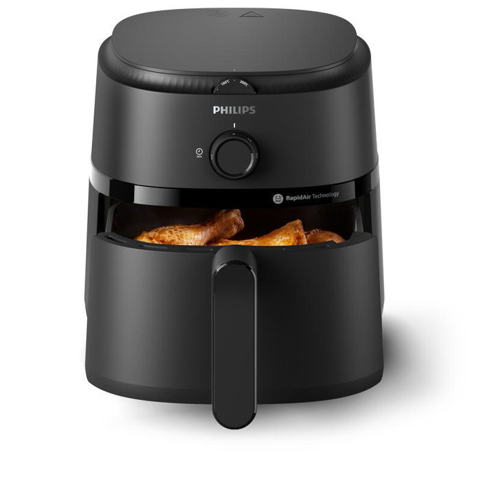 Philips NA120/00 Airfryer XL - Freidora de Aire sin Aceite, 4.2L, Color Negro