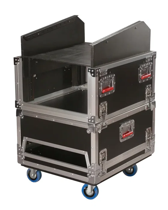 Gator Rack de transporte de madera para consola de audio 14U + 6U - Negro Gator Rack de transporte de madera para consola de audio 14U + 6U - Negro