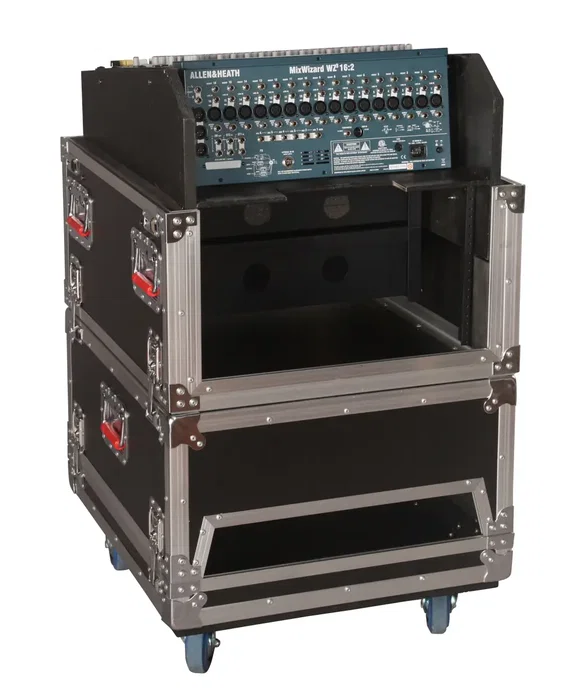 Gator Rack de transporte de madera para consola de audio 14U + 6U - Negro Gator Rack de transporte de madera para consola de audio 14U + 6U - Negro