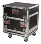 Gator Rack de transporte de madera para consola de audio 14U + 6U - Negro