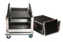 Gator Rack de transporte de madera para consola de audio 14U + 6U - Negro