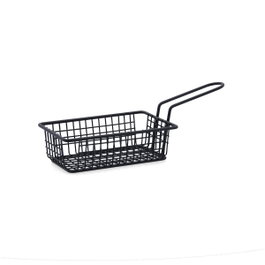 Quid Cesta Rectangular Metal Gastro Black Negro 16x10,5x5,5 cm (12 Unidades)