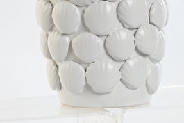 DKD Home Decor Jarrón Mediterráneo Blanco Gres 16.5 x 38.5 x 16.5 cm