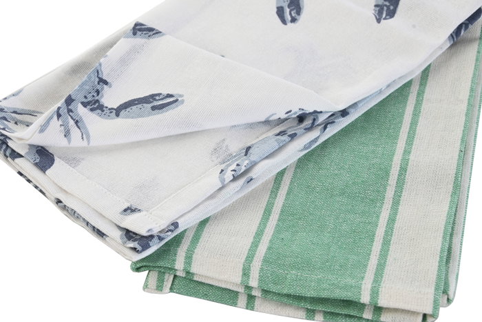 DKD Home Decor Set de 3 Paños de Cocina de Algodón con Diseños Marinos DKD Home Decor Set de 3 Paños de Cocina de Algodón con Diseños Marinos