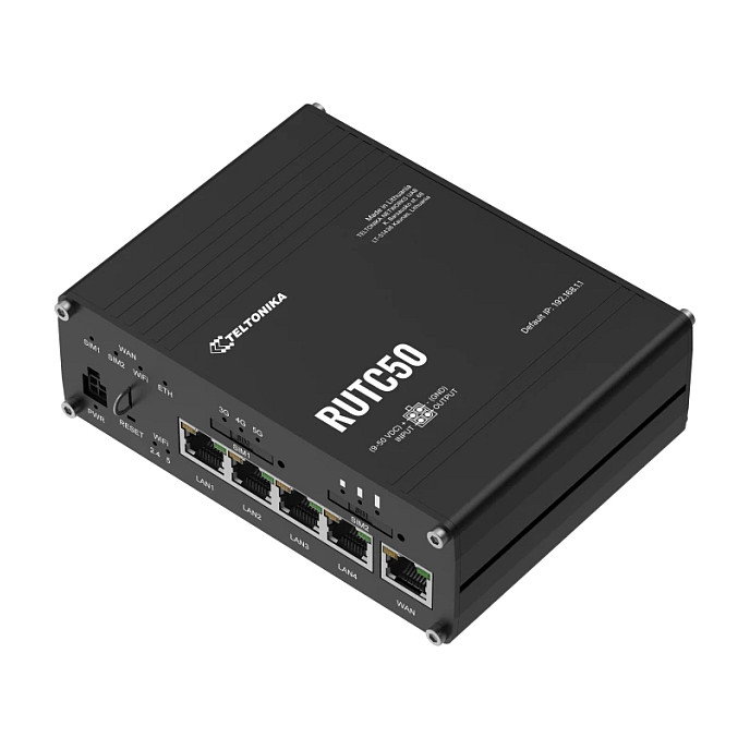 Teltonika RUTC50 Router Industrial 5G Wi-Fi 6 (802.11ax) Doble Banda Ethernet Negro Teltonika RUTC50 Router Industrial 5G Wi-Fi 6 (802.11ax) Doble Banda Ethernet Negro