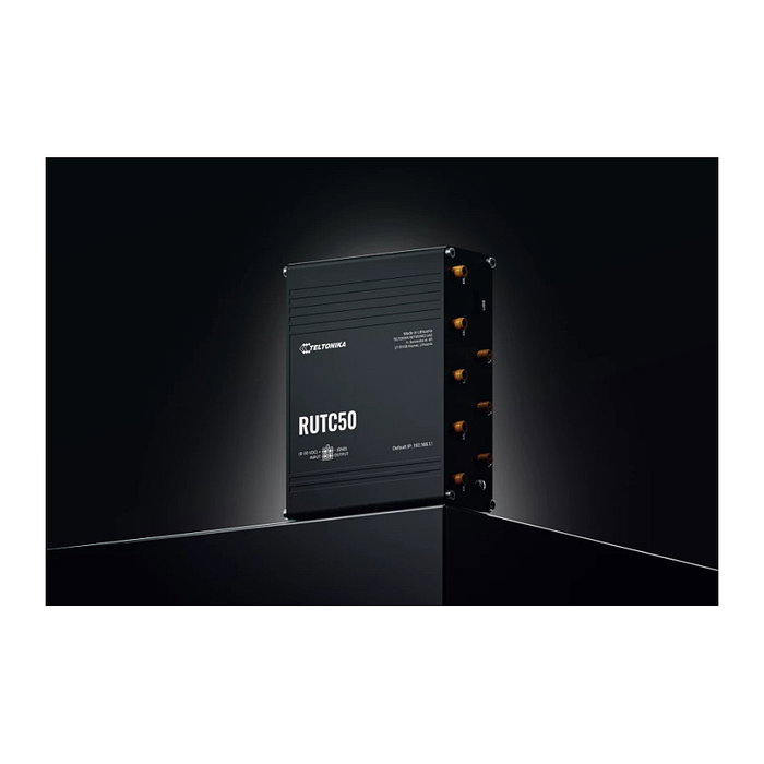 Teltonika RUTC50 Router Industrial 5G Wi-Fi 6 (802.11ax) Doble Banda Ethernet Negro Teltonika RUTC50 Router Industrial 5G Wi-Fi 6 (802.11ax) Doble Banda Ethernet Negro