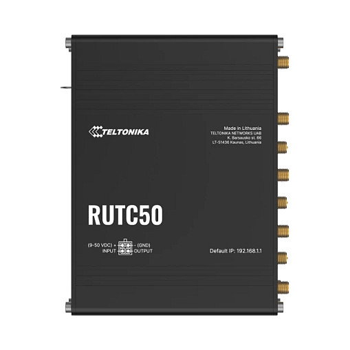 Teltonika RUTC50 Router Industrial 5G Wi-Fi 6 (802.11ax) Doble Banda Ethernet Negro Teltonika RUTC50 Router Industrial 5G Wi-Fi 6 (802.11ax) Doble Banda Ethernet Negro