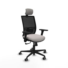 PIQUERAS Y CRESPO Silla de oficina Yunquera con mecanismo Sincro, Blanco y Negro