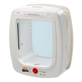 Ferplast Swing Microchip Large Blanco Puerta Electrónica para Perros y Gatos con Lector de Microchip y Cierre de 4 Vías