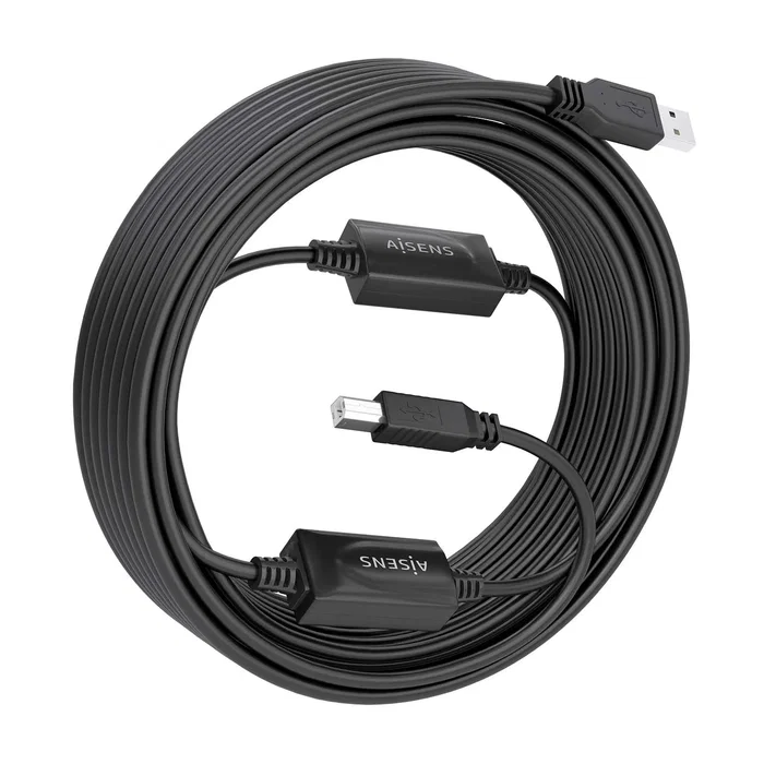 Aisens Cable USB 2.0 con Amplificador A/M-B/M Negro 15m Aisens Cable USB 2.0 con Amplificador A/M-B/M Negro 15m
