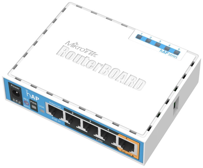 MikroTik hAP RB951Ui-2nD con 5 puertos Ethernet y PoE MikroTik hAP RB951Ui-2nD con 5 puertos Ethernet y PoE
