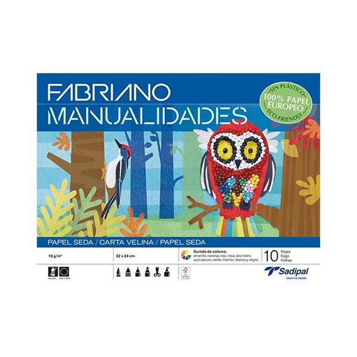 Sadipal Bloc de Papel Seda para Manualidades Colores Surtidos 32x24cm