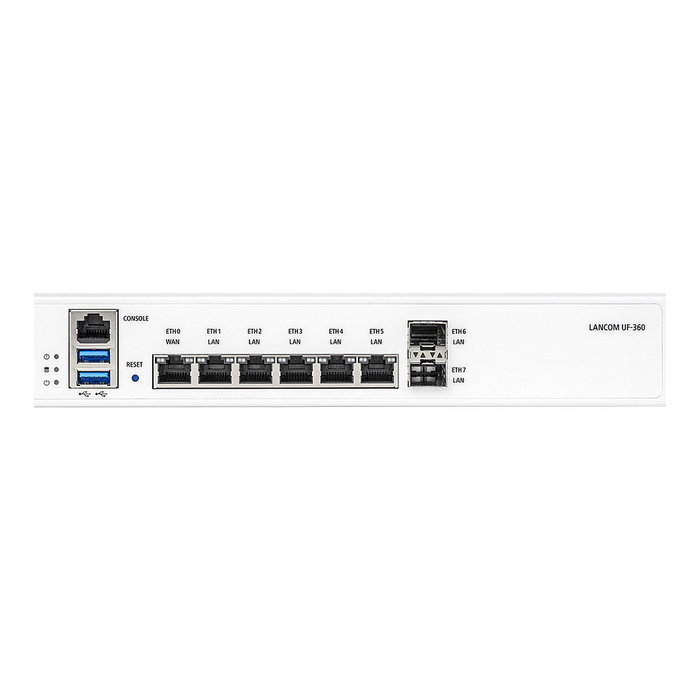 LANCOM UF-360 Firewall Unificado, 11.6 Gbit/s, 2.2 Gbit/s VPN, 6 Puertos Gigabit Ethernet, Montaje en Rack LANCOM UF-360 Firewall Unificado, 11.6 Gbit/s, 2.2 Gbit/s VPN, 6 Puertos Gigabit Ethernet, Montaje en Rack