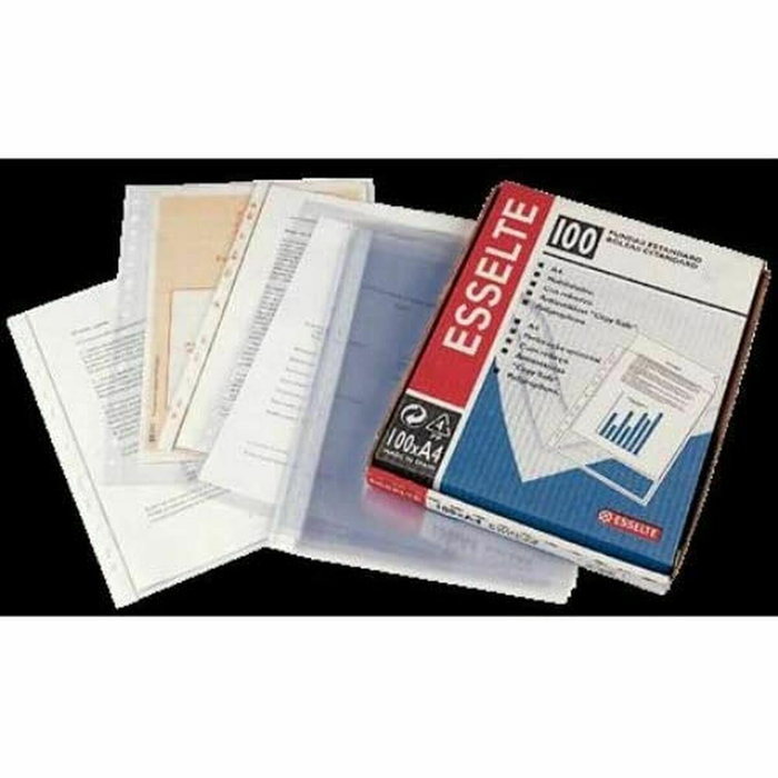 Esselte Funda Multitaladro Folio 120 Micras Cristal Caja de 100 Unidades
