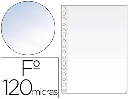 Esselte Funda Multitaladro Folio 120 Micras Cristal Caja de 100 Unidades
