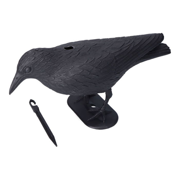 Edm Cuervo Ahuyenta Pájaros de Polipropileno para Jardín y Tejados, Negro, 36 x 13 x 18 cm