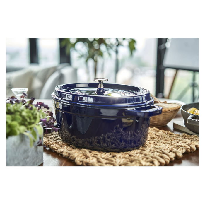 Staub La Cocotte 40510-288-0 Olla Ovalada de Hierro Fundido 29cm 4.2L Azul para Inducción