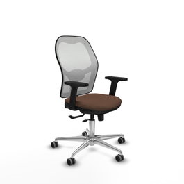 PIQUERAS Y CRESPO Silla de oficina Jorquera con mecanismo Sincro/Traslack Marrón y Blanco