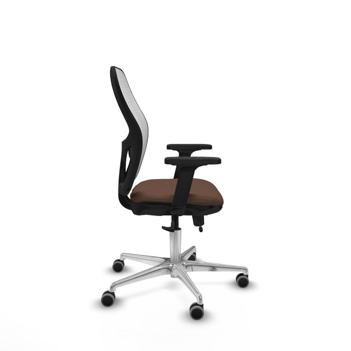 PIQUERAS Y CRESPO Silla de oficina Jorquera con mecanismo Sincro/Traslack Marrón y Blanco