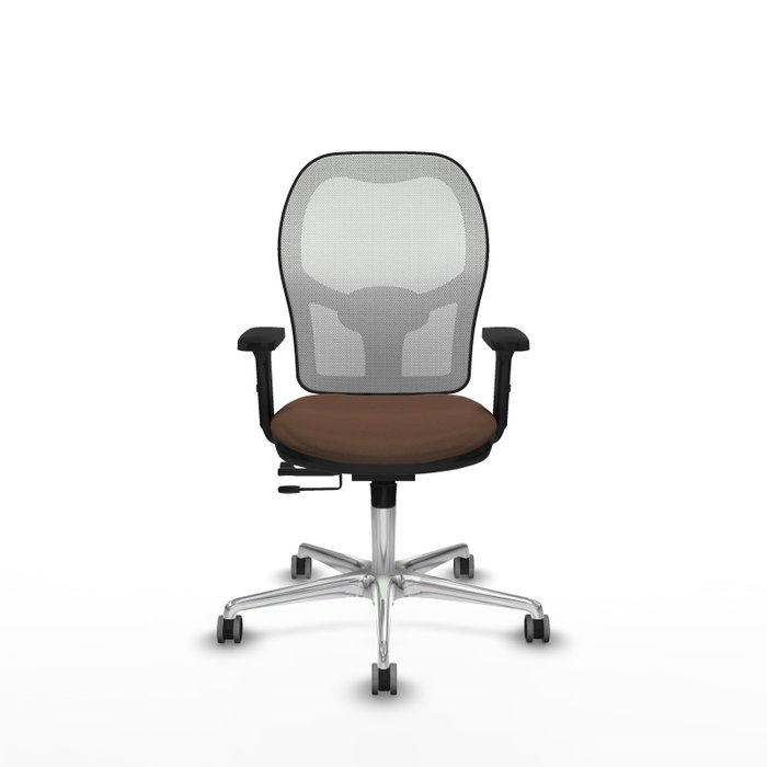 PIQUERAS Y CRESPO Silla de oficina Jorquera con mecanismo Sincro/Traslack Marrón y Blanco