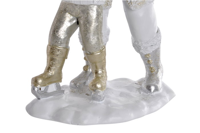 DKD Home Decor Figura Navidad Moderna Gris Blanco 8 x 20.5 x 10.5 cm (2 Unidades)