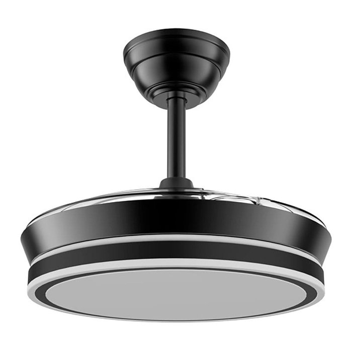 Cristalrecord Ventilador de techo LED 3 aspas retráctiles 890 cm 39 W 4290 lm negro regulable CCT mando distancia