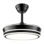 Cristalrecord Ventilador de techo LED 3 aspas retráctiles 890 cm 39 W 4290 lm negro regulable CCT mando distancia