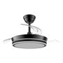 Cristalrecord Ventilador de techo LED 3 aspas retráctiles 890 cm 39 W 4290 lm negro regulable CCT mando distancia